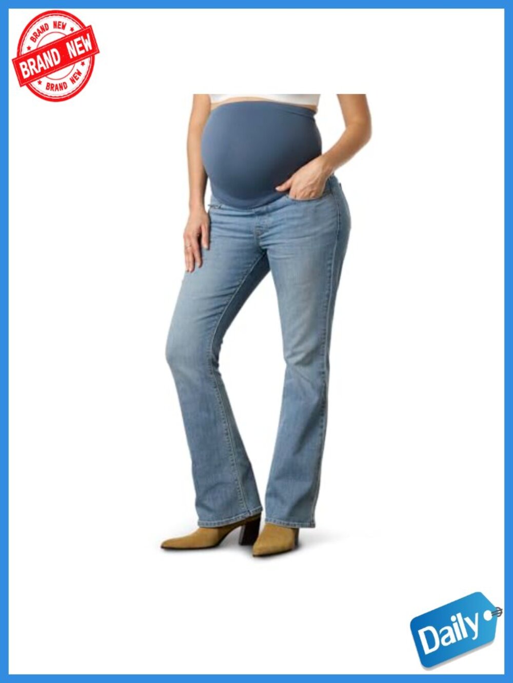 Maternity Bootcut Jeans SoftStay Belly Band Cotton Blend